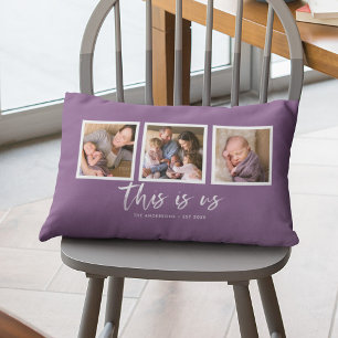 Editable Background Colour This is Us Photo Collag Lumbar Cushion