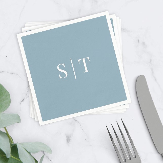 Editable Background Colour Wedding Monogram Napkin (Creator Uploaded)