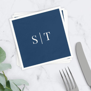 Editable Background Colour Wedding Monogram Napkin