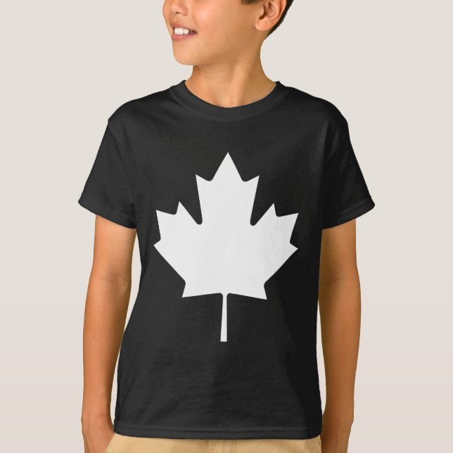 Editable Background Colour, White Canada Maple T-Shirt (Front)