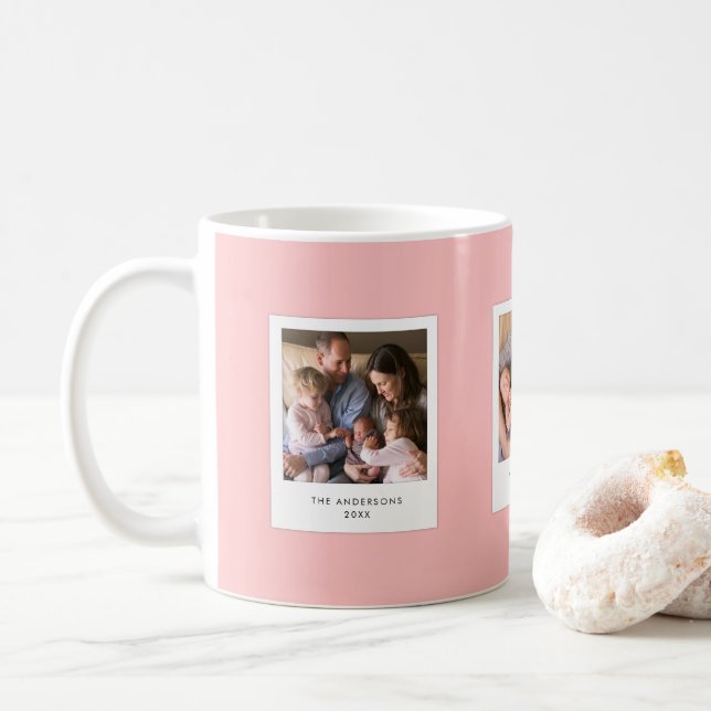 Editable Background Instant Photo Style Coffee Mug (With Donut)