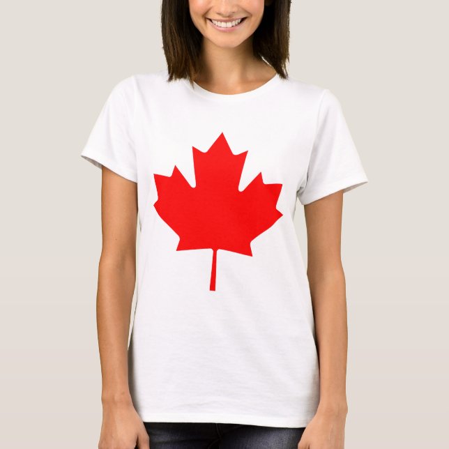 Editable Background Red Canada Maple Leaf Souvenir T-Shirt (Front)