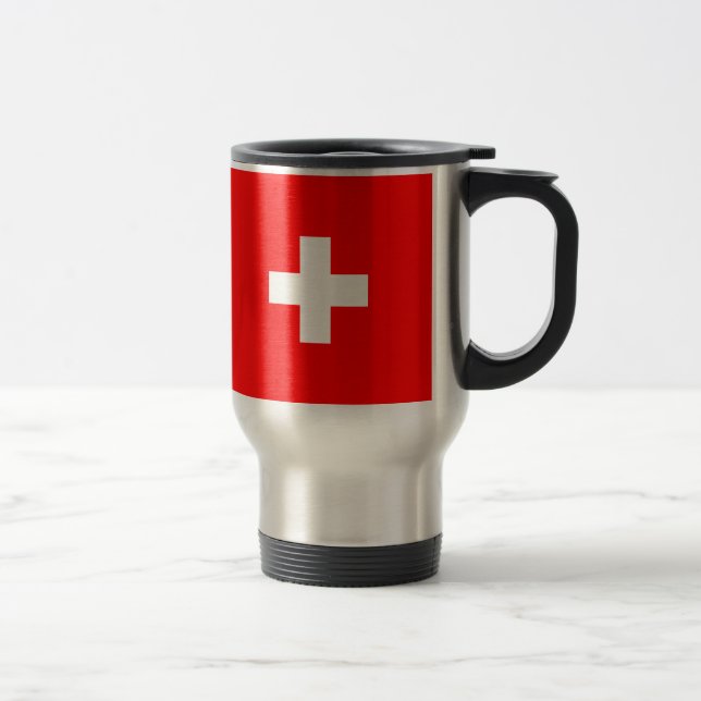 Editable Background, The Flag of Switzerland Travel Mug (Right)