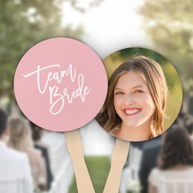 Editable Background White Brush Script Team Bride Hand Fan (Creator Uploaded)