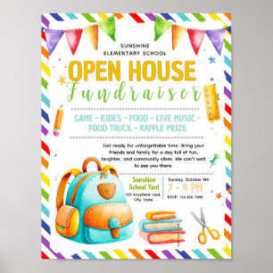 Editable backpack Fundraiser Flyer Poster