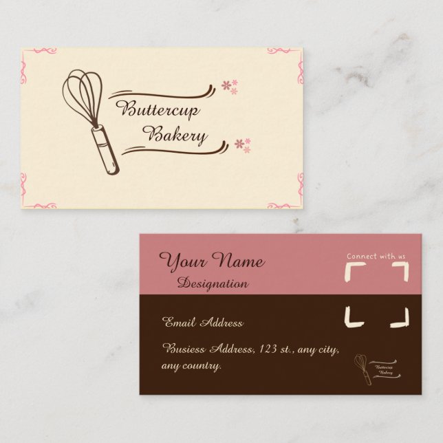 Editable Bakery Business Card (Front/Back)