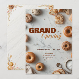 Editable Bakery Grand Opening Invitation