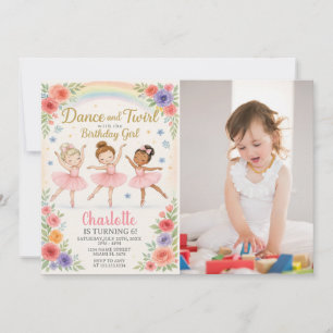 Editable Ballerina Birthday Invitation for Girls