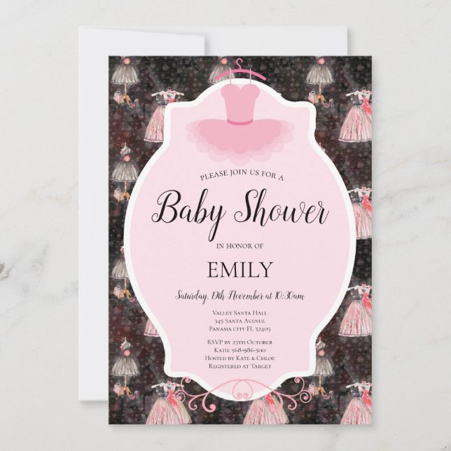 Editable Ballerina Invitation (Front)