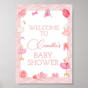 Editable Ballerina Party Welcome Sign