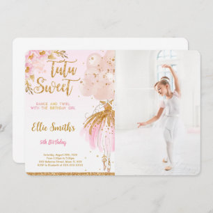 Editable Ballerina Photo Invitation