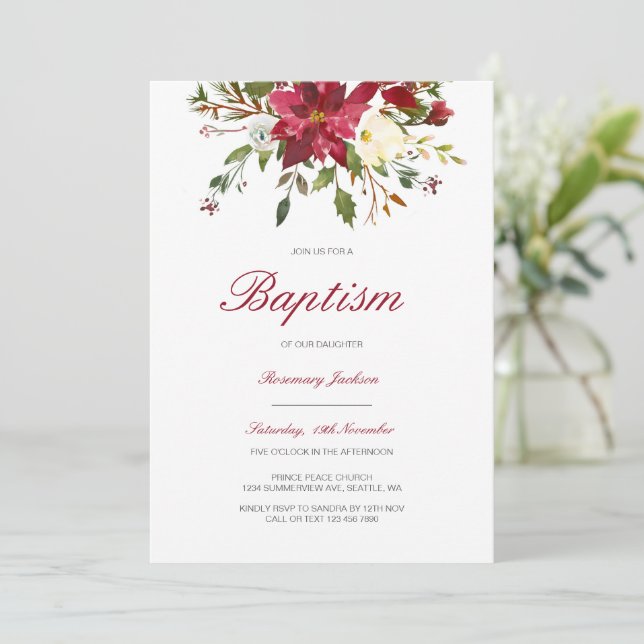 Editable Baptism Invitation, Custom Baptism Invita Invitation (Standing Front)