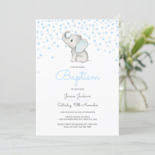 Editable Baptism Invitation, Elephant Invitation