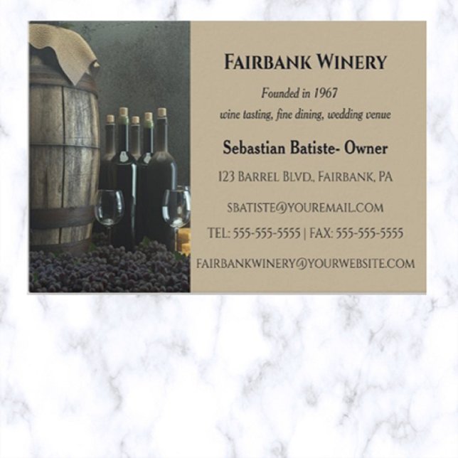 Editable Barrel Winery Business Card (Creator Uploaded)