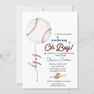 Editable Baseball Baby Shower Rookie Baby Sprinkle Invitation