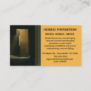 Editable Basement Foundation Repair Business Card