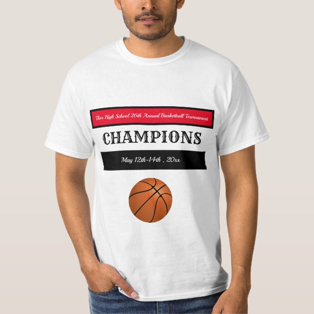Editable Basketball Champions T-Shirt (Front)