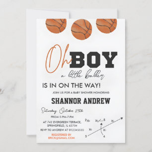 Editable Basketball Oh Boy Baby Shower  Invitation