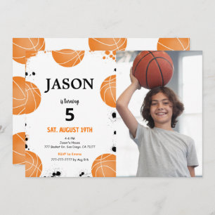 Editable Basketball Photo Invitation