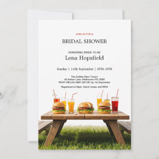 Editable BBQ Bridal Shower Cookout Wedding Invitation