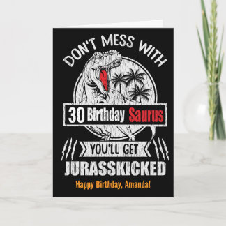 Editable Bday Saurus For Her Or Him Birthday Card