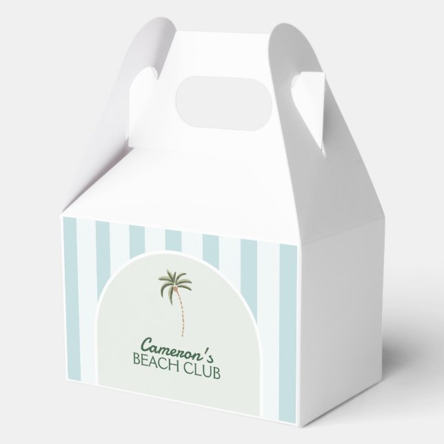 Editable Beach Club Cabana Birthday Favour Box (Back)
