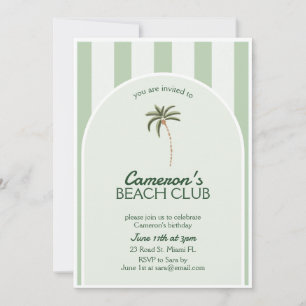 Editable Beach Club Cabana Invitation Birthday