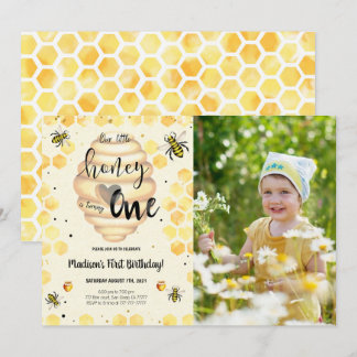 Editable Bee Photo Invitation