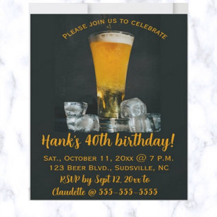 Editable Beer and Ice Party Invitation