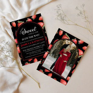 Editable Berry Sweet Baby Shower Invitation