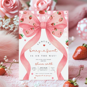 Editable Berry Sweet Baby Shower Invitation, Blush Invitation