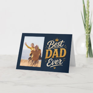 Editable Best Dad Ever Photo Father's day Card