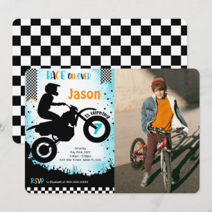 Editable Bike Birthday Photo Invitation
