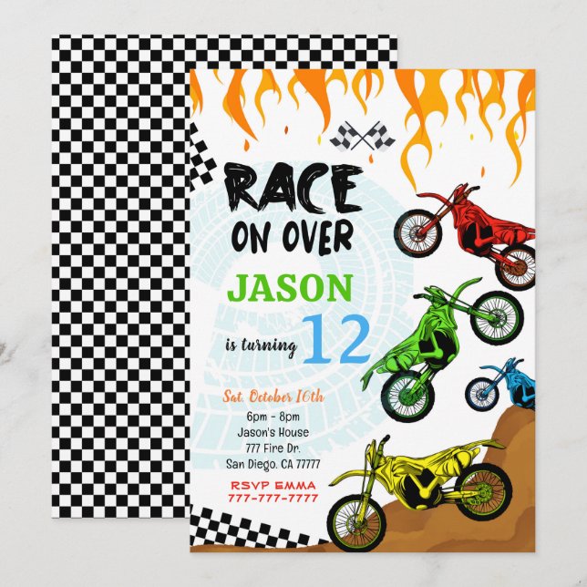 Editable Bike Invitation  (Front/Back)