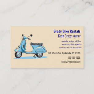 Editable Bike Rental  Business Card