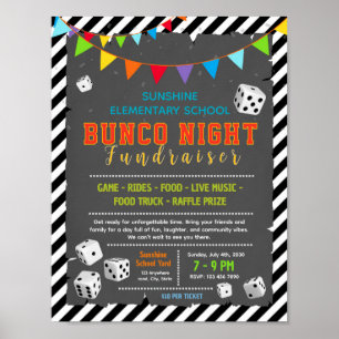 Editable bingo bunco dice fundraiser flyer poster