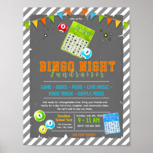 Editable bingo fundraiser flyer poster