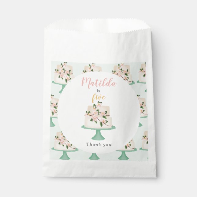 editable birthday cake party  favour bags (Front)