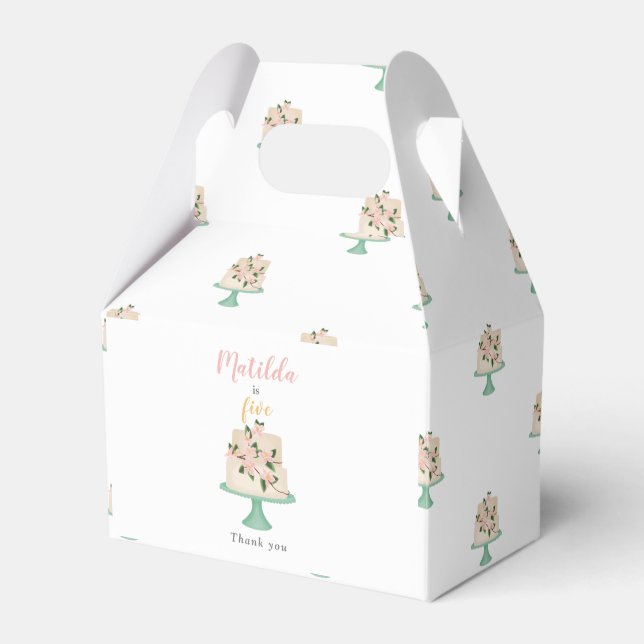 editable birthday cake party  favour box (Front Side)