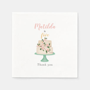 editable birthday cake party napkin