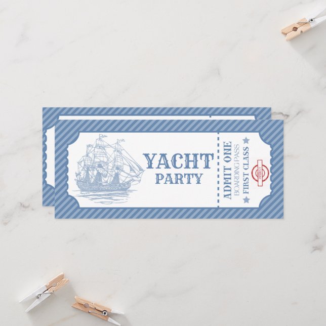 Editable birthday cruise boarding pass invitation  (Front/Back In Situ)
