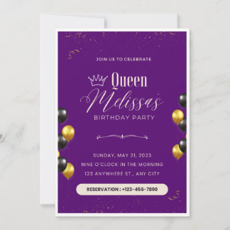 Editable Birthday Invitation with Balloons