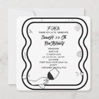 Editable Birthday Party Invi Hand Drawn Invitatio