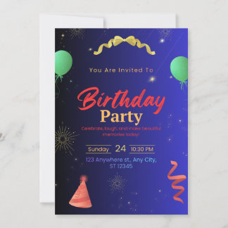 Editable Birthday Party Invitation Template | Prin