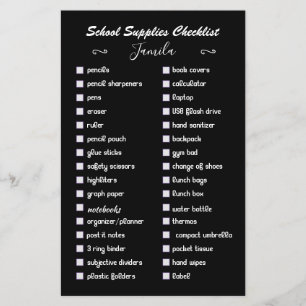 editable black an white supplies elegantchecklist