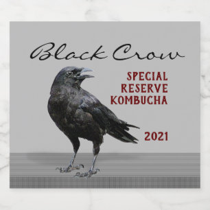 Editable Black Crow Beverage Beer Bottle Label