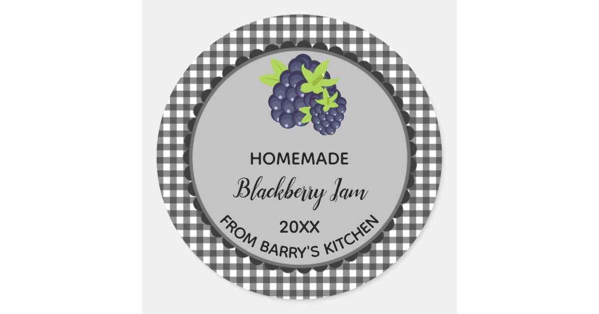 editable-black-gingham-blackberry-jam-labels-zazzle