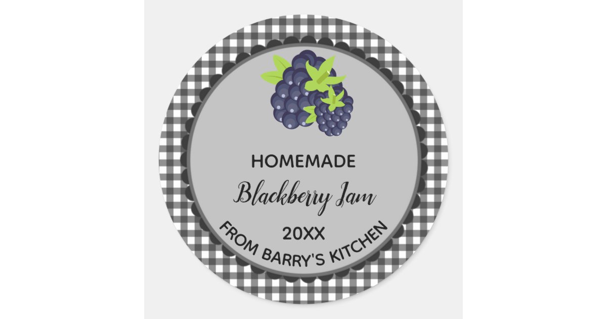 editable black gingham blackberry jam labels zazzlecouk