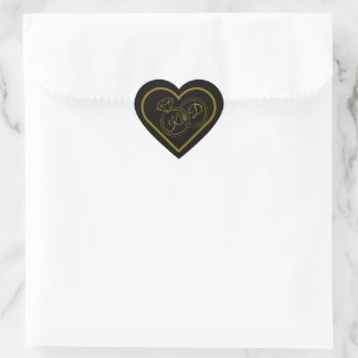 Editable Black Gold Engagement Envelope Seal
