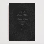 Editable Black on Black Floral Wreath Wedding Invitation<br><div class="desc">This is part of a collection - if need help or more if please contact me</div>